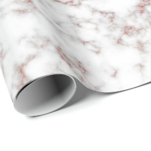 Papel De Presente Têxteis Dourados de Rosa de Mármore Branco