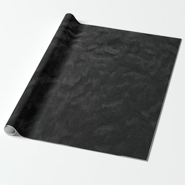 Papel De Presente Têxteis florais negros e cinzas (Desenrolado)