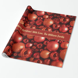Papel De Presente Texto de adição do padrão de bolhas de Natal Verme