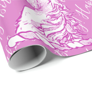 Papel De Presente Texto de Aniversário Personalizado de Padrão Unicó