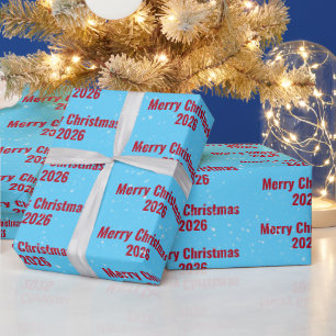 Papel De Presente Texto De Natal De 2025 Sobre Aqua