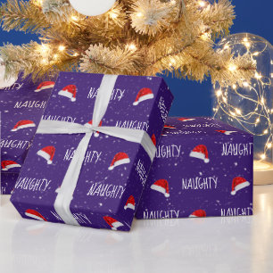 Papel De Presente Texto de NATAL MALCOMPORTADO com chapéus de Papai
