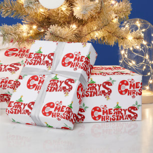 Papel De Presente Texto Divertido de Natal com Sininhos