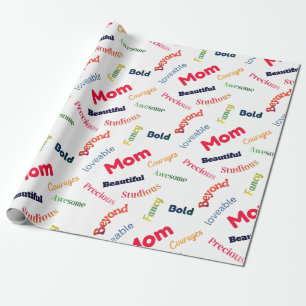 Papel De Presente Texto do Dia das Mães Divertido