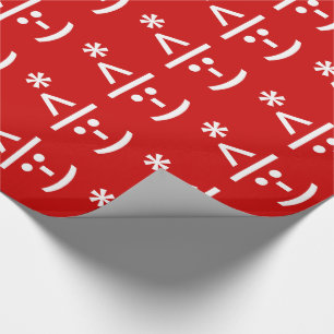 Papel De Presente Texto do Elf Emoticon Xmas ASCII