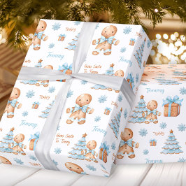 Papel De Presente Texto do Nome do Homem do Pão de Natal