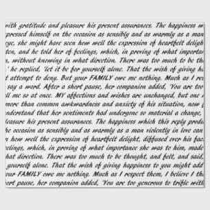 Papel De Presente Texto do orgulho e do preconceito