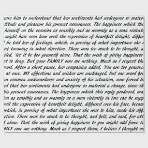 Papel De Presente Texto do orgulho e do preconceito