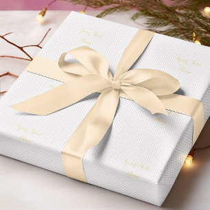 Papel De Presente Texto Dourado Falso Personalizado das Linhas Preta