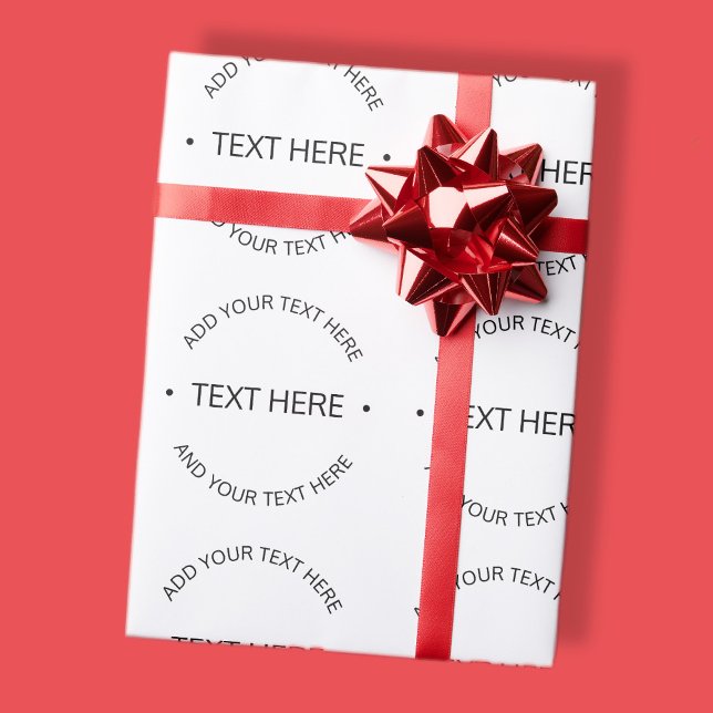 Papel De Presente Texto Editável Simples Moderno | Branco e Preto (Criador carregado)
