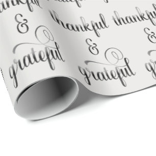Papel De Presente texto extravagante grato e grato