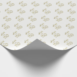 Papel De Presente Texto Gráfico do AMOR - Faux Dourado