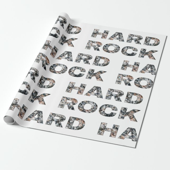 Papel De Presente Texto Granito do Duro Rock (Desenrolado)