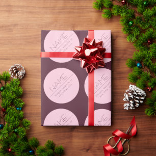Papel De Presente Texto Moderno Personalizável com Borda