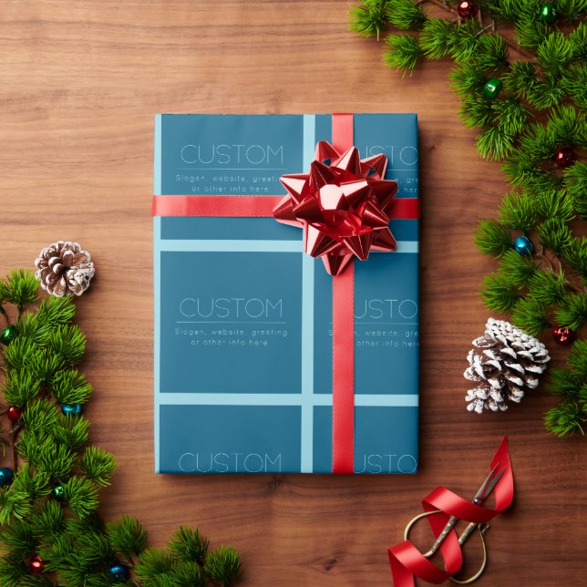 Papel De Presente Texto moderno personalizável | Oceano & Azul ovo d (Presente de Natal)