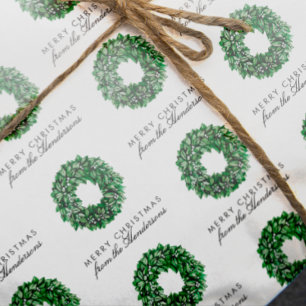 Papel De Presente Texto Personalizado Cor Verde da Água Fora do Nat
