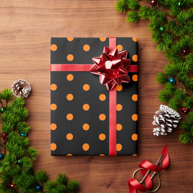 Papel De Presente Texto Personalizado de Aniversário do Halloween Or (Presente de Natal)