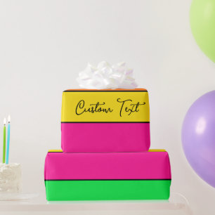 PAPEL DE PRESENTE TEXTO PERSONALIZADO DE ESTRITA SÓLIDA BRILHANTE E 