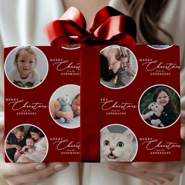 Papel De Presente Texto Personalizado de Feliz Natal 28 Foto (Criador carregado)