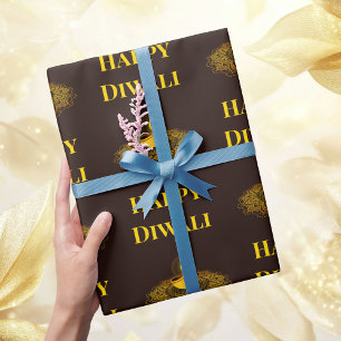 Papel De Presente Texto personalizado Elegant mandala diya gold diwa