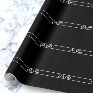 Papel De Presente Texto Personalizável Preto e Branco Moderno e Ou