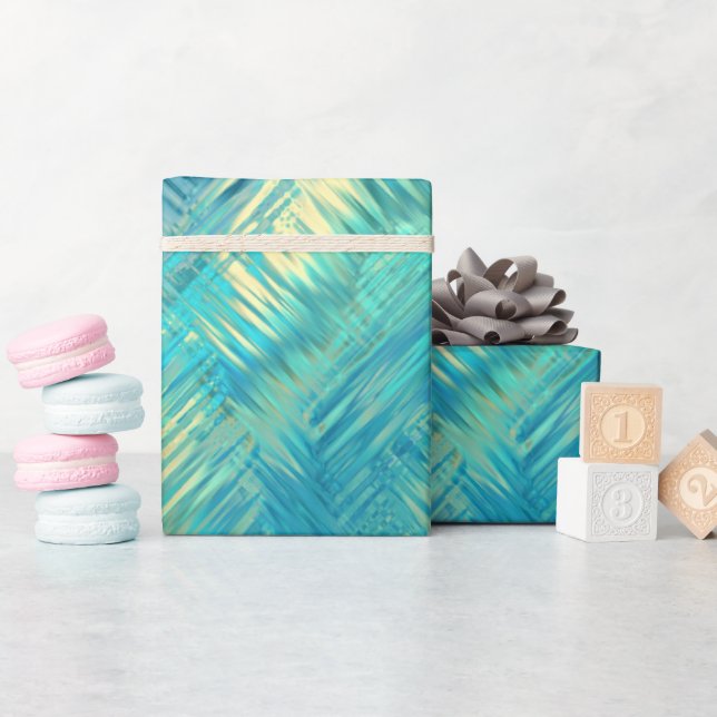 Papel De Presente Textura Azul de Cristal Azul Aquamarine (Chá de bebê)