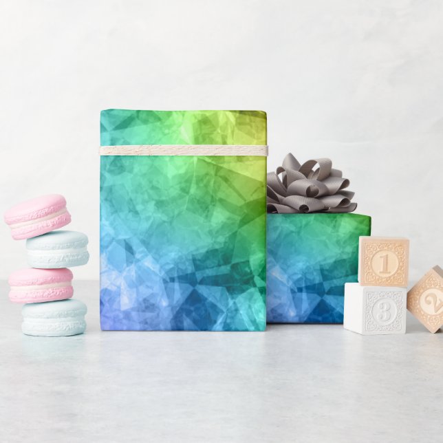 Papel De Presente Textura Azul De Peacock Despedaçada (Chá de bebê)