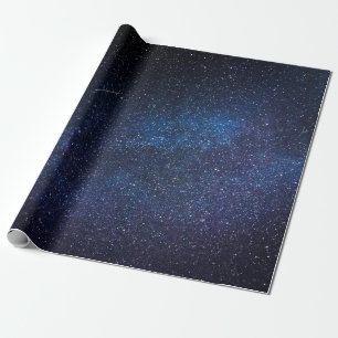 Papel De Presente Textura da Galáxia Azul Elegante