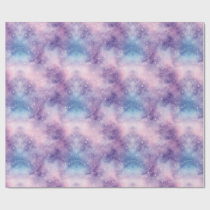 Papel De Presente Textura de Galáxia Roxa Azul