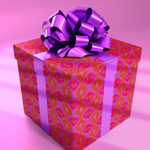 Papel De Presente Textura de Lápis de Cor Diamante Rosa Roxo Laranja