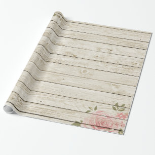 Papel De Presente Textura de madeira chique