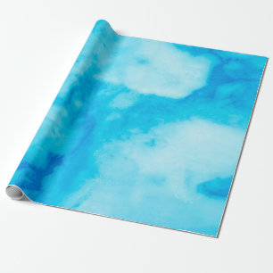 Papel De Presente Textura de mármore branco azul com padrão natural