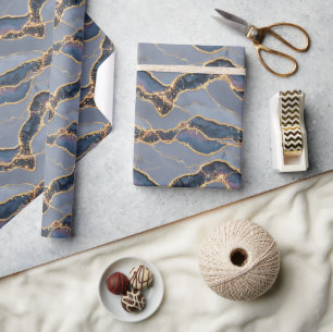 Papel De Presente Textura de Mármore Cinza Escuro Luxuoso com Veias