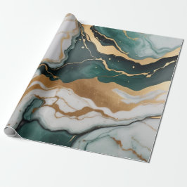 Papel De Presente Textura de mármore de abstrato Jade com sotaque de