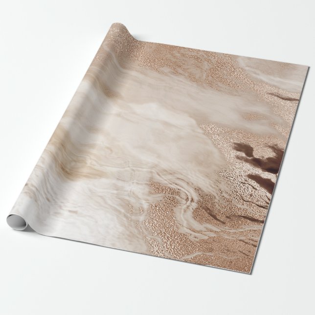 Papel De Presente Textura de pedra de mármore dourado marrom moderno (Desenrolado)