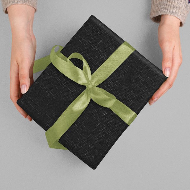 Papel De Presente Textura de Tecido de Linho Bege Limpo Preto (Criador carregado)