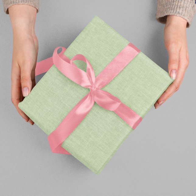 Papel De Presente Textura de Tecido que Imita Linho Bege Verde (Criador carregado)