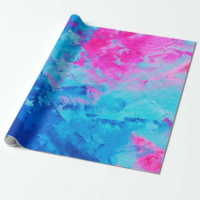 Papel De Presente Textura de tinta de óleo de abstrato na canvas, fu (Desenrolado)