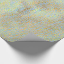 Papel De Presente Textura Dourada de Linen Azul-Água Mínimo