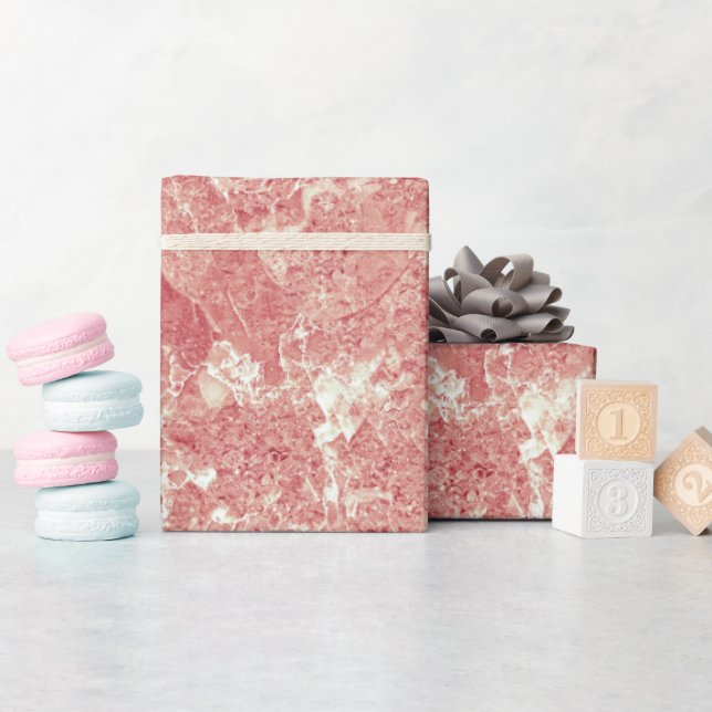 Papel De Presente Textura Dourada de mármore rosa (Chá de bebê)