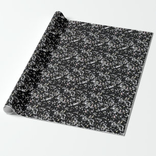 Papel De Presente Textura em mármore - preto