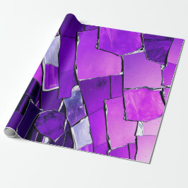 Papel De Presente Textura Metálica Plum Noir Glitch Glam
