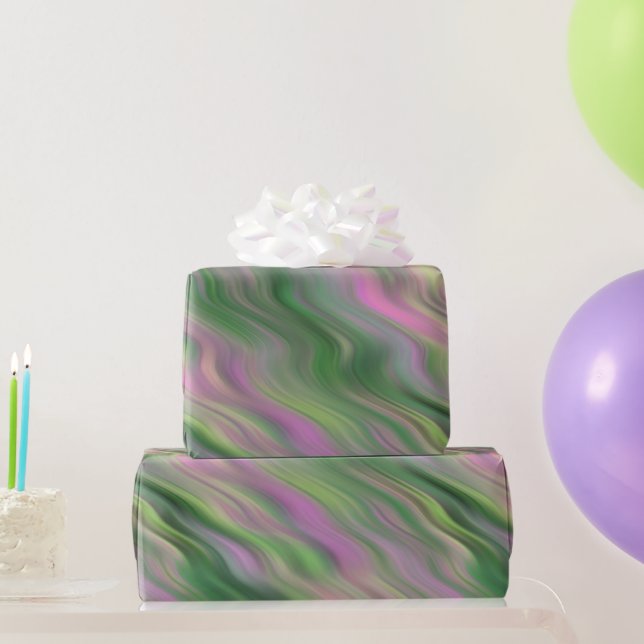 Papel De Presente Textura ondulada rosa de chicote (Presentes para festas)