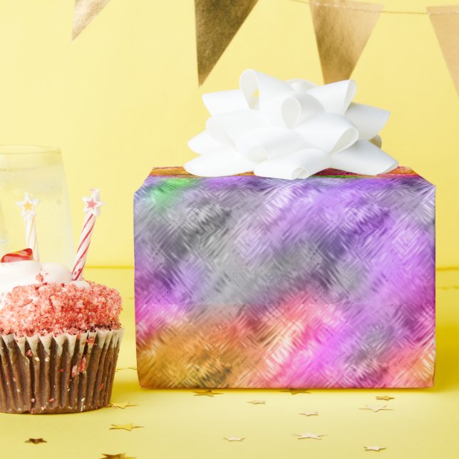 Papel De Presente Textura Roxa Glassy Ametrine (Festa de aniversário)