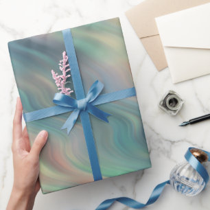 Papel De Presente Textura Wavy Iris Azul