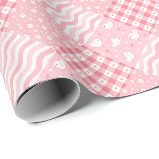 Papel De Presente Texturas Rosa (Ponta do rolo)