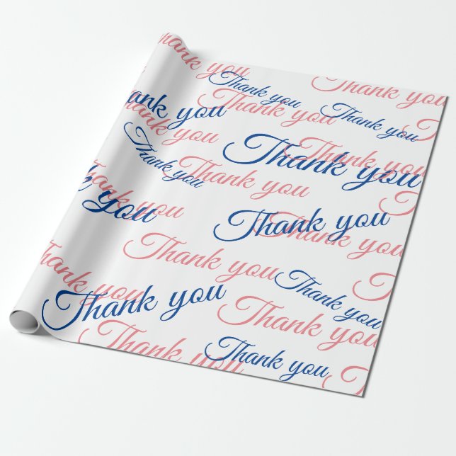 Papel De Presente Thank You Script Wrapping Paper (Desenrolado)