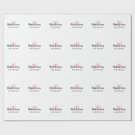 Papel De Presente thanks for coming add name text message pink bow f
