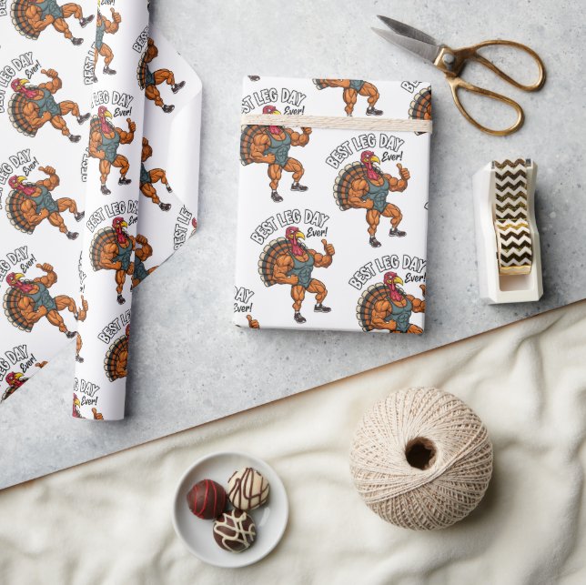 Papel De Presente Thanksgiving Leg Day Wrapping Paper (Artesanato)