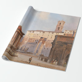 Papel De Presente The Ancient Roman Forum (por Ippolito Caffi)